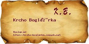 Krcho Boglárka névjegykártya